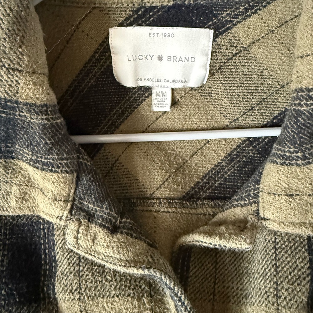 Lucky Brand Hunter Green/Black plaid shacket - Picture 2 of 3
